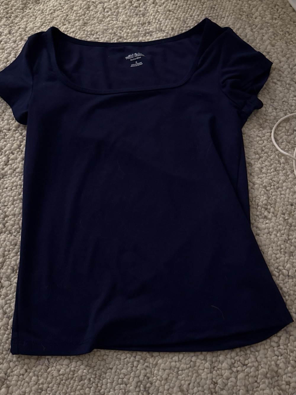 wild fable Navy Scoop Neck Short Sleeve Tee